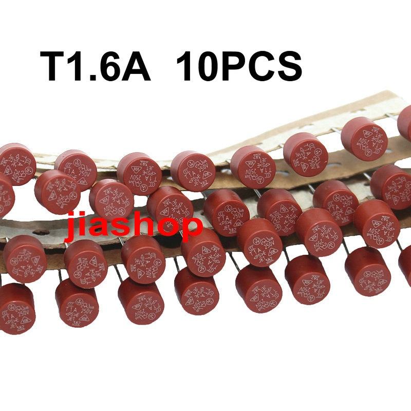 10 ชิ้น 382 ช้าเป่าฟิวส์ทรงกระบอก 250V T0.5 T1A T1.6A T2A T2.5A T3.15A T6.3A 250V หลอดฟิวส์วงกลม 250