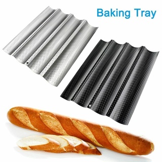 ▥✿▬4 Groove Bread Baking Mold Bread Wave Baking Tray Practical Cake Baguette Mold Pans Waves Bread Baking Tools French S