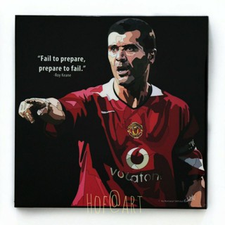 รูปภาพ Roy Keane รอย คีน ขนาด  20*20 นิ้ว Manchester United แมนยู ปีศาจแดง รูปภาพ​ติด​ผนัง​ pop art ฟุตบอล​ กรอบรูป