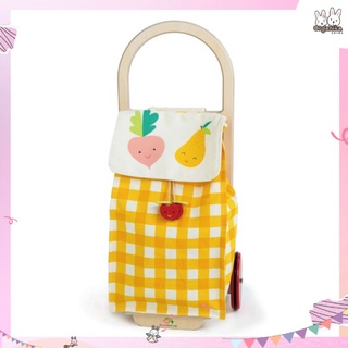 กระเป๋าลากช้อปปิ้งนำเข้าสำหรับเด็ก สีเหลืองสดใสแบรนด์ Tender Leaf Toys รุ่น Pull Along Shopping Trolley