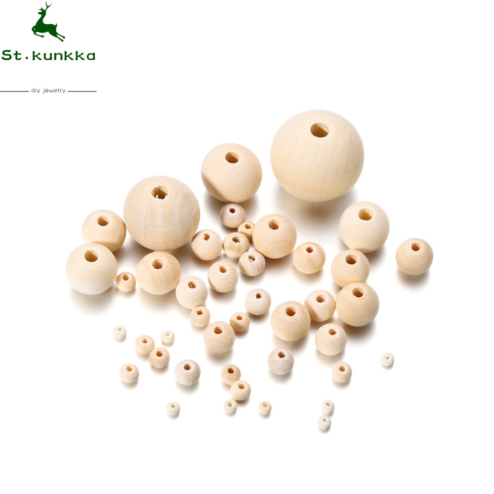 St.kunkka [ 4-30mm ] ไม้รอบ Spacer ลูกปัดสีธรรมชาติเป็นมิตรกับสิ่งแวดล้อมหลวมลูกปัดไม้สําหรับ DIY เครื่องประดับทํา