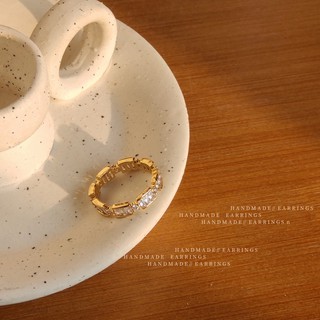 [richa] Rina ring 14k gold plated with 4A crystal แหวนชุบทอง14kประดับคริสตัล