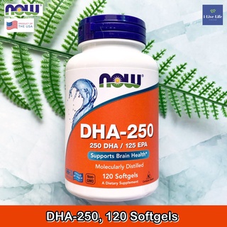 ดีเอชเอ อีพีเอ DHA-250/EPA-125, 120 Softgels - Now Foods โอเมก้า-3 น้ำมันปลา