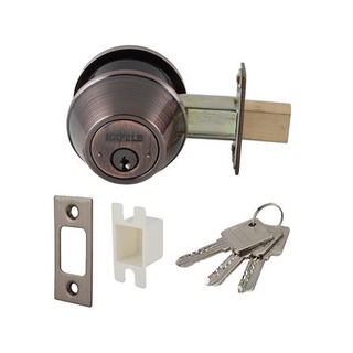 FREE HOME กุญแจลิ้นตาย 2 ด้าน HAFELE 489.10.365 สีทองเหลืองรมดำ กุญแจ Deadbolt ลูกบิดประตู กลอนประตู ลูกบิดกลอนประตู