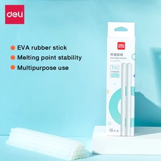 Deli กาวแท่งร้อน กาวแท่ง ขนาด 7mm-18pcs/11mm-12pcs ร้อนไวภายใน5นาที ติดแน่น ติดทน Glue Stick