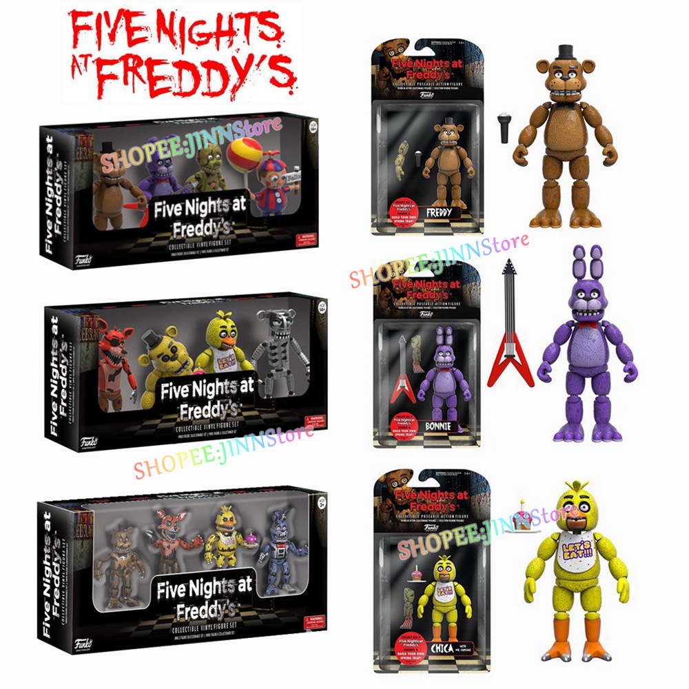 JINN FNAF FIVE NIGHTS AT FREDDY'S ตัวเลขที่ถอดออกได้ BONNIE FOXY CHICA FREDDY ตุ๊กตาหมีรุ่นของเล่นสำ