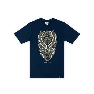 Marvel Men Avengers Black Panther Glow In The Dark -T Shirt เสื้อยืดแบล็คแพนเธอร์ผู้ชายเทคนิคเรืองแสงในที่มืด สินค้าลิขสิทธ์แท้100% characters studio