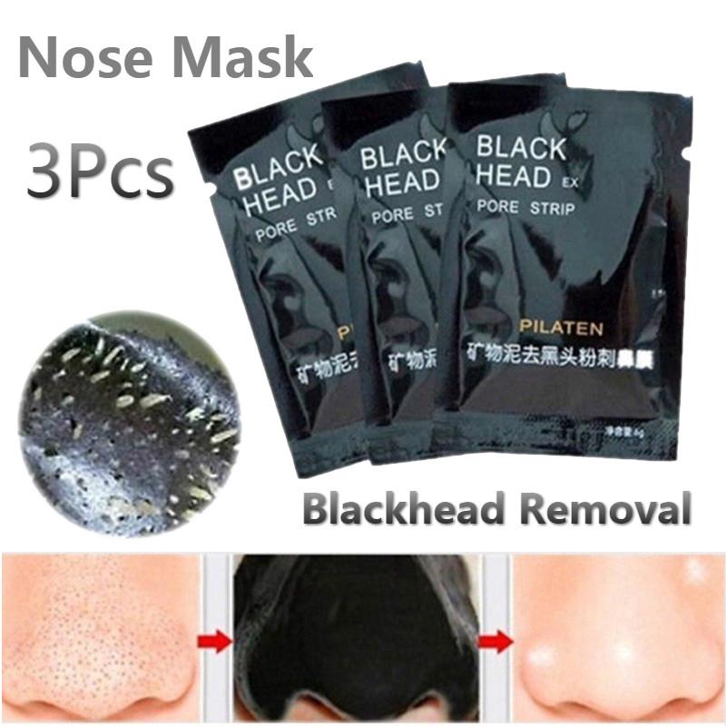 3 ชิ้นสิวหัวดำกำจัดสิวหัวดำโคลนแร่     3 Pcs Mineral Black Mud Nose Removal Blackheads Acne