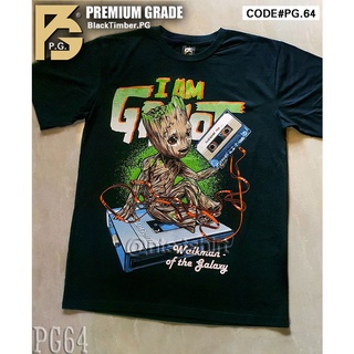 🌟​พร้อมส่ง​🌟 PG 64 I am Groot เสื้อยืด หนัง นักร้อง เสื้อดำ สกรีนลาย ผ้านุ่ม PG T SHIRT S M L XL XXL