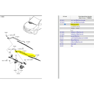 74.UF9P67321D ก้านปัดน้ำฝนฝั่งซ้าย ผู้โดยสาร มาสด้า Mazda BT-50 Pro ปี2015 - 2020 /แท้เบิกศูนย์ (MST)