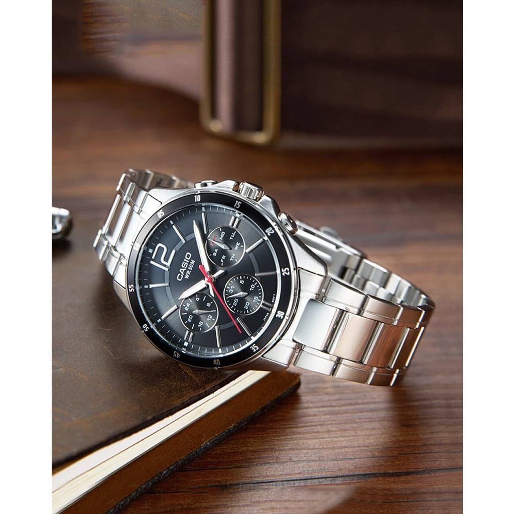 Casio Standard นาฬิกาข้อมือผู้ชาย สายแสตนเลส รุ่น MTP-1374D-1A (สินค้าขายดี) ของแท้ ประกัน 1 ปีเต็ม