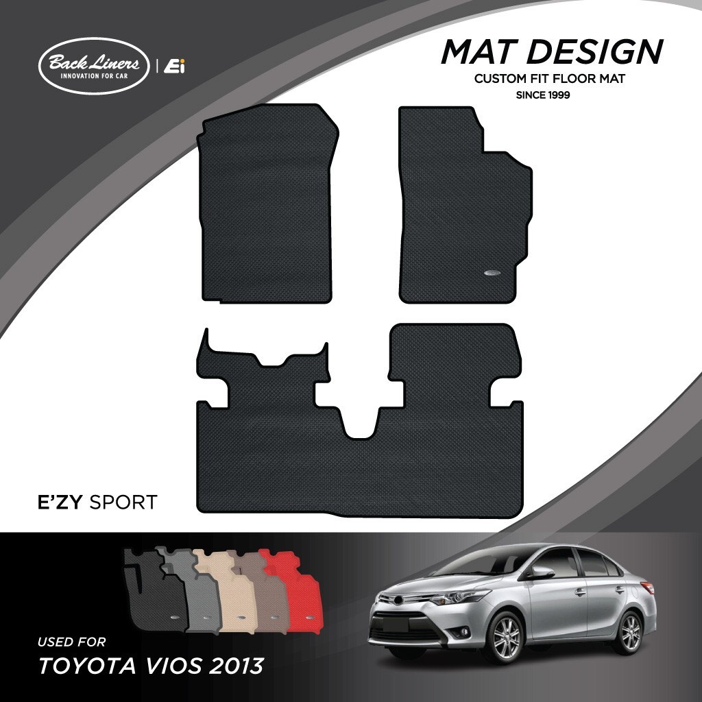 พรมปูพื้นรถยนต์เข้ารูปสำหรับ Toyota Vios (ปี2013)