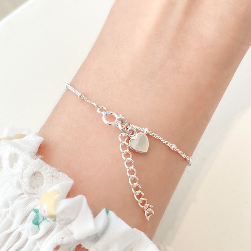 Yourdays/สร้อยข้อมือห้อยจี้หัวใจสุดคิ้วท์🤍/สร้อยข้อมือเงินแท้ห้อยตุ้งติ้งหัวใจเปลือกหอยมุก