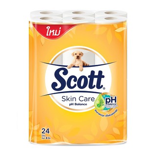 กระดาษชำระ SCOTT SKIN CARE แพ็ค 24 TOILET PAPER SCOTT SKIN CARE 24ROLLS/PACK