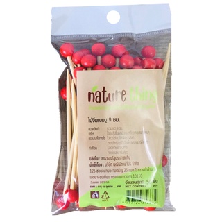 NATURE THING เนเจอร์ติ้ง ไม้จิ้มแบมบู 9 ซม. (50 ชิ้น)