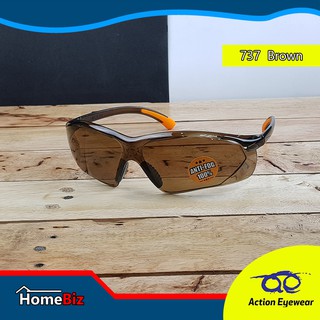 Action Eyewear รุ่น 737 Brown, แว่นตานิรภัย, แว่นกันแดด2020, แว่นตากันUV, แว่นกันแดดผู้ชายสวยๆ ***แถมฟรี ซองแว่น***