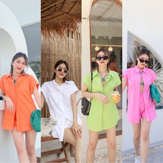 linen style by glamclothes  ชุดเซทลินิน กุ้นขอบแขนหนา กางเกงเอวสูง