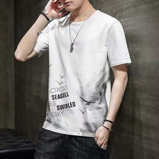 เสื้อยืดแฟชั่น คอกลมแขนสั้นผู้ชายลุคเกาหลีMen Short Sleeve T-Shirt