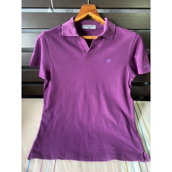 เสื้อโปโลGiodanoแท้สีม่วงเปลือกมังคุดM ญ