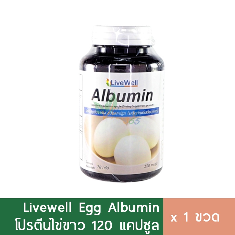 Livewell Egg Albumin อัลบูมิน โปรตีนไข่ขาว 120 แคปซูล