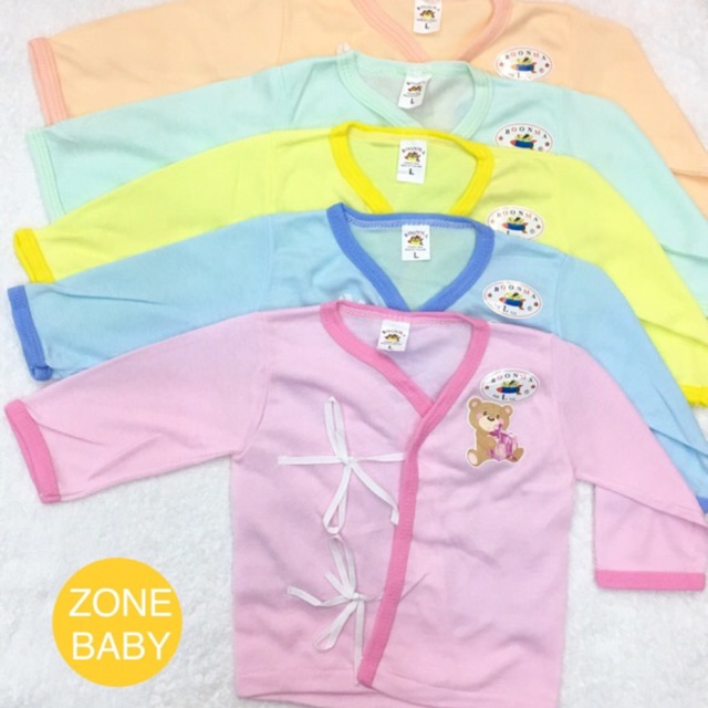 เสื้อแขนยาวเด็กอ่อน(3ตัว 129 บาท)มีแบบกระดุมหน้าและผูกหน้า ผ้าเนื้อนิ่มใส่สบาย การ์ตูนน่ารัก