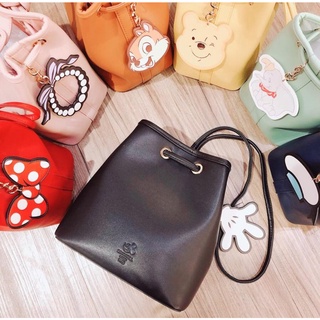 [พร้อมส่ง] Gracegift X Disney กระเป๋า leather charm drawstring bag