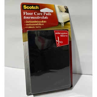 Scotch Floor 100x150 มม. Care Pads สักหลาดแบบมีกาวในตัว ตัดได้ตามรูปแบบที่ต้องการ สีดำ