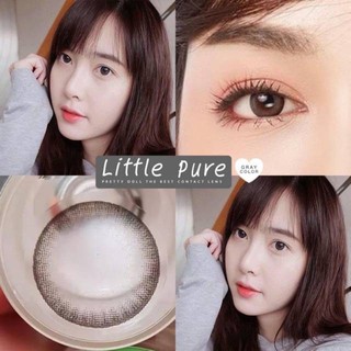 Little Pure Gray (2) มินิ สีเทา เทา โทนแบ๊ว สุภาพ Pretty Doll คอนแทคเลนส์ Contact Lens Mini ฝาเขียว ค่าสายตา สายตาสั้น