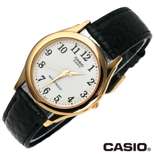 Casio นาฬิกา ข้อมือ ผู้ชาย สายหนังสีดำ รุ่น MTP-1093Q-7B