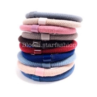 (10 เส้น) ยางรัดผมสไตล์เกาหลี <เส้นยางหนานุ่ม> ☆ ชุดคละ10สี / ดำล้วน☆