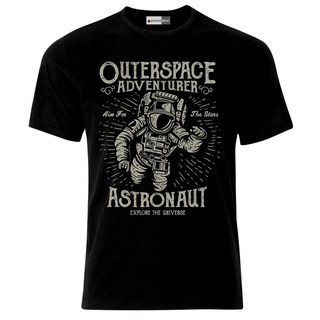 เสื้อยืด ผ้าฝ้าย 100% พิมพ์ลายนักบินอวกาศ Outerspace Adventurer สุดเท่ ลดราคา