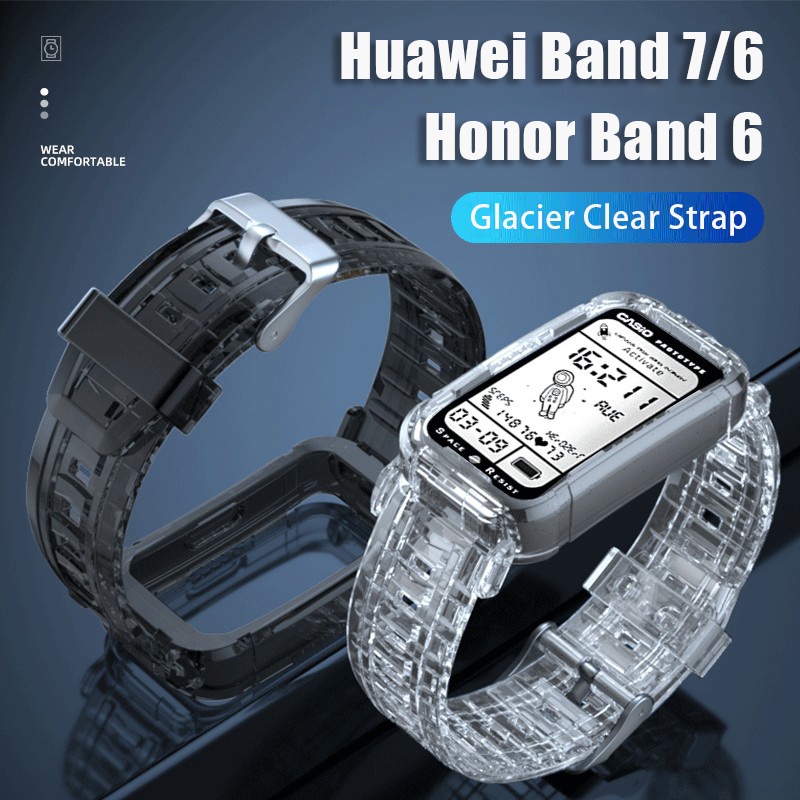สายนาฬิกาข้อมือแบบใส สําหรับ Huawei Band 7 6 Band Honor Band 6