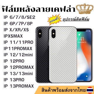 ฟิล์มหลังใส ลายเคฟล่า ฟิล์มกันรอย อุปกรณ์เสริมสำหรับ iPhone 13 Pro Max 12 Pro Max 11 Pro X XR XS Max 7/8 Plus 6/6s SE2