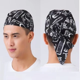 หมวกเชฟ สีดำ คุณภาพสูง สไตล์โจรสลัด เครื่องแบบบริกร หมวกเบเกอรี่ บาร์บีคิวย่าง ร้านอาหาร