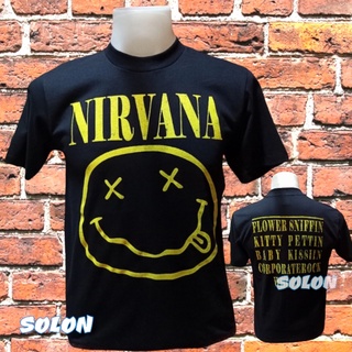 เสื้อวง Nirvana แขนสั้น ไม่มีตะเข็บข้าง คอฟิต ป้ายUSA เสื้อวง เสื้อผู้ชาย เสื้อทัวร์ วงร็อคคต่างประเทศ