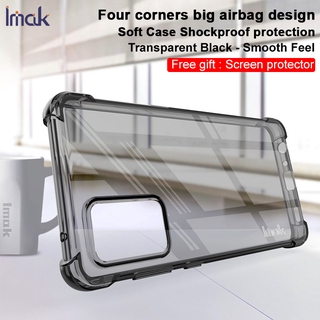 Imak Samsung Galaxy A52 5G / 4G Shockproof Clear Soft TPU Case Transparent Silicone Back Cover Screen Film