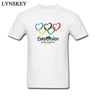 LYZH Art Music T-Shirt Mens Eurovision Sportin Game Retro Tops T Shirt Round Collar Pure Cotton Logo Tee-Shirts Homme