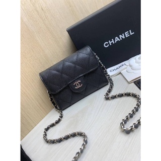 Chanel mini wallet with chain(Ori)หนังแท้