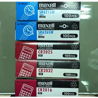 Maxell ถ่านกระดุม SR626SW SR621SW CR2032 CR2025 CR2016 (จำหน่าย 1แผง 5ก้อน)