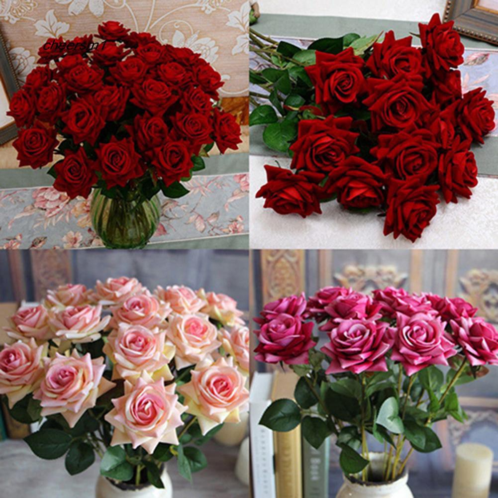 Flowers 10 บาท （50 ซม）ดอกไม้ปลอม ดอกไม้ประดิษฐ์ กุหลาบปลอม ดอกกุหลาบปลอม ตกแต่งดอกไม้ ดอกไม้ประดิษฐ์ดอกกุหลาบ Rose Home & Living