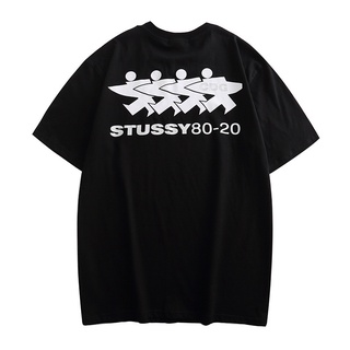 STUSSY เสื้อยืดแขนสั้นลําลอง ผ้าฝ้าย เข้ากับทุกการแต่งกาย สไตล์คลาสสิก สําหรับผู้ชาย และผู้หญิง