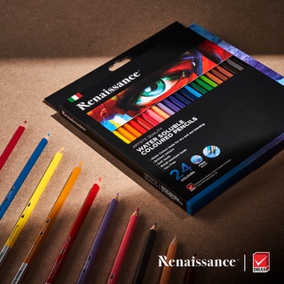 เรนาซองซ์ ดินสอสีไม้ระบายน้ำชนิดกล่องกระดาษ Water Soluble Coloured Pencils