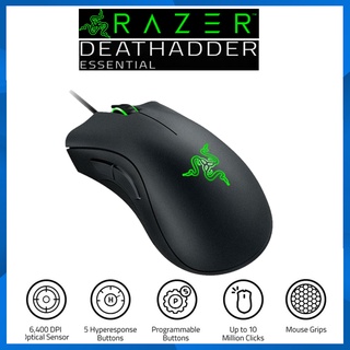 Razer DeathAdder Essential เมาส์ เล่นเกม สายUSB-A 6400DPI สีดำ