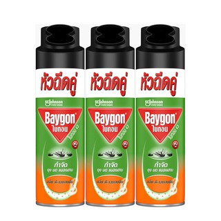 ราคาพิเศษ!! ไบกอน สเปรย์กำจัดยุง มด แมลงสาบ สูตรดี-เลมอนนีน 300 มล. x 3 กระป๋อง Baygon Green Lemonin 300 ml x 3