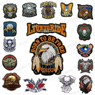 Big Size Biker Patches Iron On Large Punk Skull Eagle Badges Motorcycle MC Patch Applique For Clothing Coat Leather Jacket