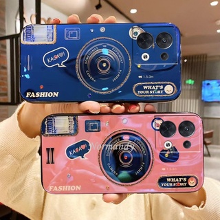 เคสโทรศัพท์ For OPPO Reno 8 8Pro 8Z 7 7Z 7Pro 6Z 6 Pro Z Find X5 Pro 5G 4G 2022 New Couples Casing Blu-ray Camera Pattern Phone Case Back Cover for Oppo Reno8 Pro 8 Z 5G เคส Silicagel Soft Case