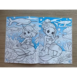 Aksara for kids หนังสือเด็ก ระบายสี สติกเกอร์ Princess Mermaids