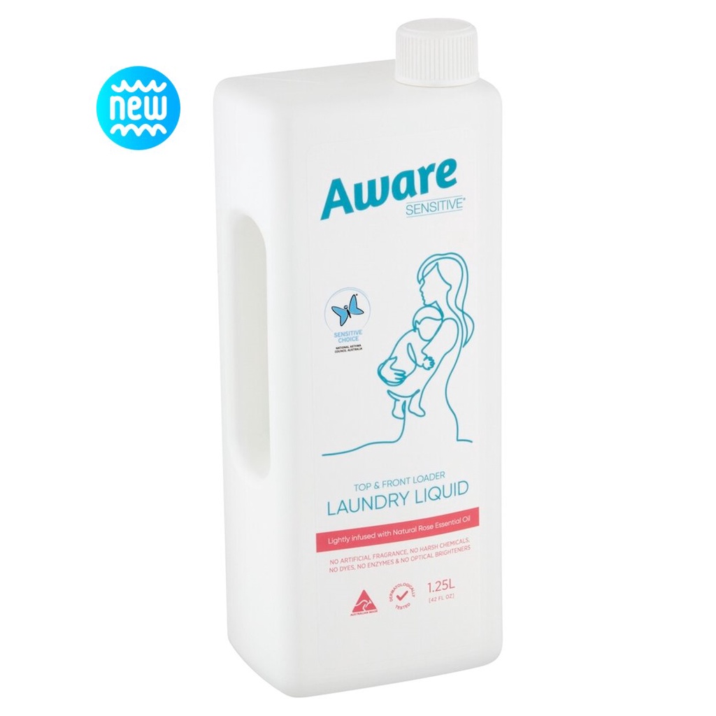 ผลิตภัณฑ์ซักผ้า (ชนิดน้ำ) Aware Sensitive Laundry Liquid ได้รับรองความอ่อนโยน นำเข้าจาก Australia