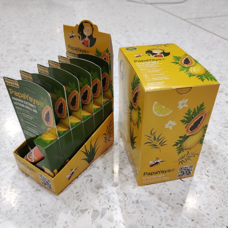 [ส่งฟรีไม่ต้องรอโค๊ด] [สุดคุ้ม ชุด 6 หลอด] PapaYaya โรลออนทาหลังยุงกัด ใ้ช้ทาลดพิษยุง ลดอาการคัน การ
