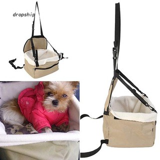 wab_Soft Pet Dog Puppy Cat Kitty Car Seat Booster Seat Carrier Car Leash Bag